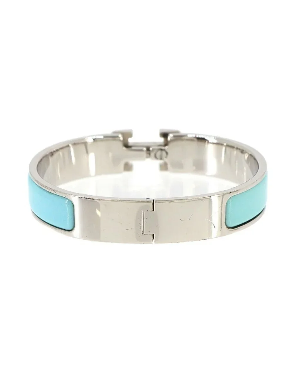 Hermes Clic PM Bangle Blue Silver Bracelet